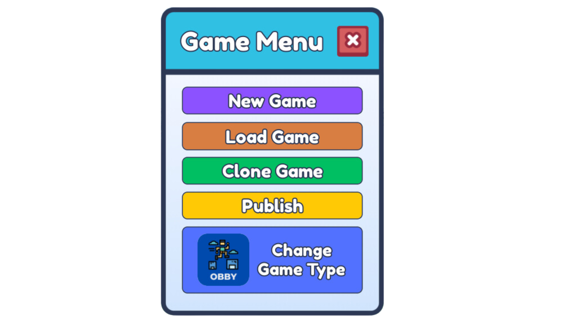 Game Menu — select Story as game type