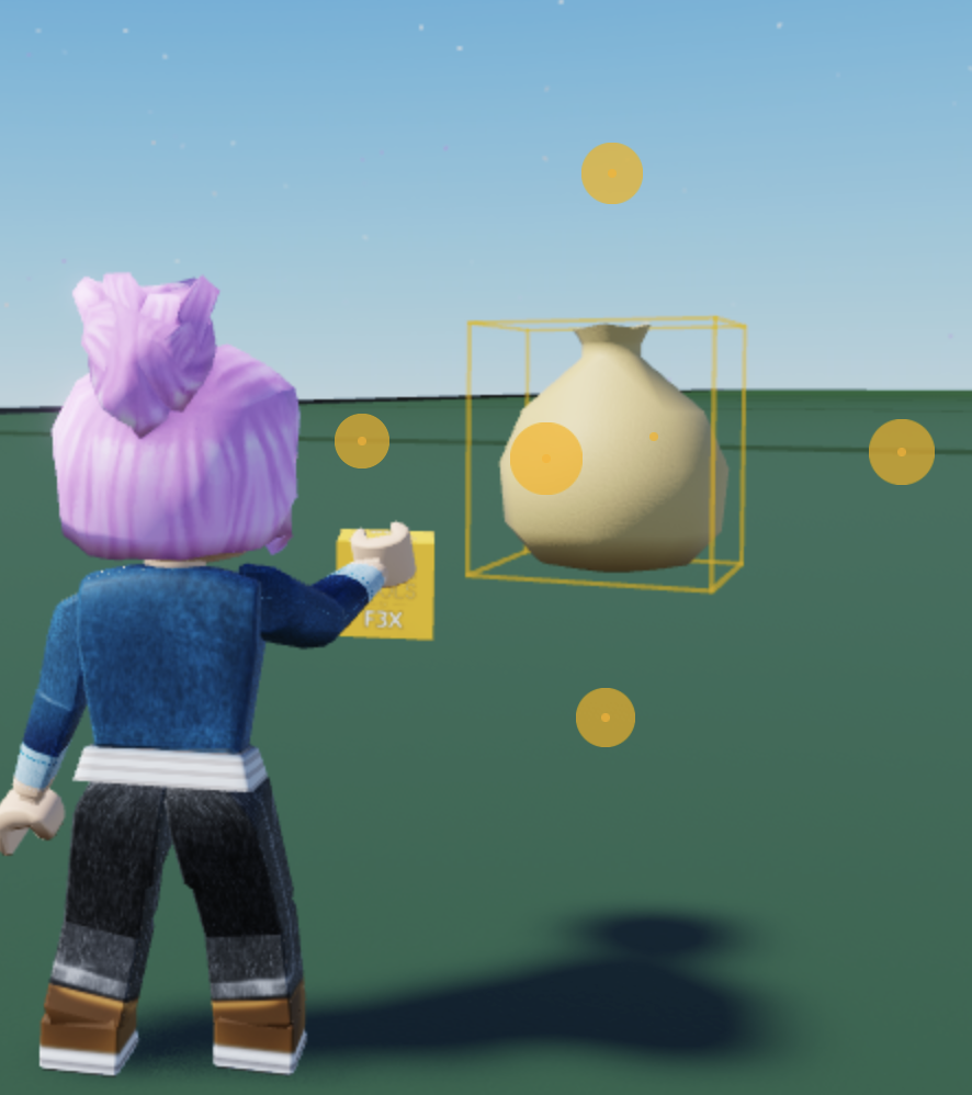Move tool showing yellow circles on a prop