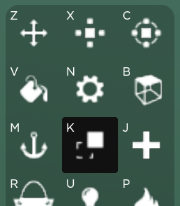 Build tools with Material tool highlighted
