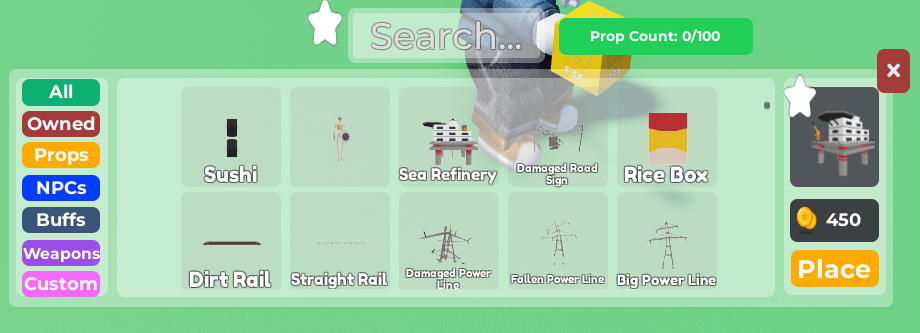Props Menu