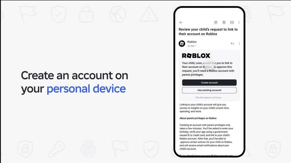 Review your child's link request — create or use an existing parent account